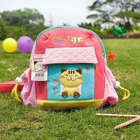 [Smile Cat] Embroidered Applique Kids School Backpack / Outdoor Backpack (7.9*8.7*2.4)