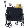 Collapsible Foldable Wagon Cart Beach Wagon Heavy Duty Utility Cart Utility Wagon Grocery Cart for for Camping Shopping Sports Gardeing Fishing Suppor