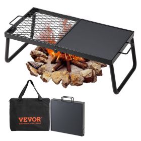 VEVOR Folding Campfire Grill, Heavy Duty Steel Mesh Grate, 22.4" Portable Camping Grates Over Fire Pit