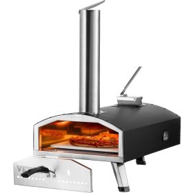 VEVOR 12" Outdoor Pizza Oven Portable Wood Pellet Pizza Oven Iron Spray Camping