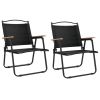 Camping Chairs 2 pcs Black 21.3"x21.7"x30.7" Oxford Fabric