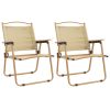 Camping Chairs 2 pcs Beige 21.3"x21.7"x30.7" Oxford Fabric