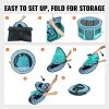 VEVOR Foldable Pet Playpen, 44'' x 44'' x 24'' Portable Dog Playpen, Crate Kennel for Puppy, Dog, Cat, Waterproof 600D Oxford Cloth, Removable Zipper