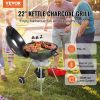 VEVOR 22 inch Kettle Charcoal Grill, Premium Kettle Grill with Wheels and Cover, Porcelain-Enameled Lid and Ash Catcher & Thermometer for BBQ