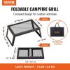 VEVOR Folding Campfire Grill, Heavy Duty Steel Mesh Grate, 18" Portable Camping Grates Over Fire Pit