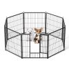 Dog Playpen Indoor Outdoor, 24" Height 8 Panels Fence with Anti-Rust Coating, Metal Heavy Portable Foldable Dog Pen for Large