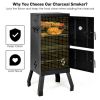 Vertical 2-Tier Outdoor Barbeque Grill with Temperature Gauge