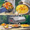 Semi-Automatic Silver 12 Outdoor Pizza Oven Portable Wood Fired Pizza Oven Outdoor Cooking Pizza Maker Portable Pizza Oven for Authentic Stone Baked P