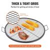 VEVOR X-Marks Fire Pit Grill Grate, Round Cooking Grate, Heavy Duty Steel Campfire BBQ Grill Grid with Handle and Support X Wire