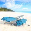 63*65*82cm Short Oxford Cloth Silver White Aluminum Tube Bearing 100kg Beach Chair Blue