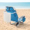 63*65*82cm Short Oxford Cloth Silver White Aluminum Tube Bearing 100kg Beach Chair Blue