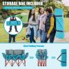 3 Person Folding Camping Chair with 2 Cup Holders Cotton Padding & Storage Bag