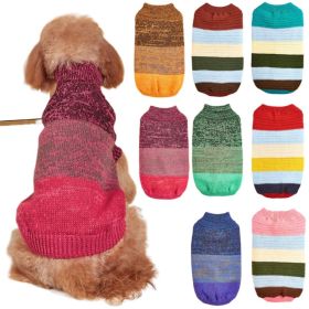 Horizontal Two-Legged Pet Warm Knit Striped Color Knit (Type: GreenM)