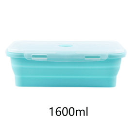 Foldable Silicone Lunch Box Microwaveable Bento Box Fruit Preservation Box Picnic Portable Lunch Box (size: 1600ml)