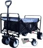 Collapsible Heavy Duty Beach Wagon Cart Outdoor Folding Utility Camping Garden Beach Cart with Universal Wheels Adjustable Handle Shopping