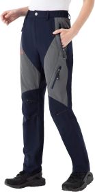 Rdruko Women's Hiking Work Pants Waterproof Quick Drying UPF 50+Travel Camping Work Pants Zipper Pocket (Color: Navy, size: XL)