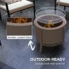 Outsunny 2-in-1 Smokeless Fire Pit, BBQ Grill, 19" Portable Wood Burning Firepit with Cooking Grate and Poker