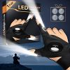 1pc Rechargeable Led Flashlight Fishing Gloves With Hook-and-loop Fastener For Outdoor Fishing Camping Hiking; Christmas Gifts For Dads Boyfriends Hus