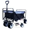 Collapsible Heavy Duty Beach Wagon Cart Outdoor Folding Utility Camping Garden Beach Cart with Universal Wheels Adjustable Handle Shopping