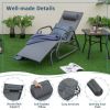 Outdoor Chaise Lounge Glider Chair with Armrests and Pillow