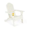 Foldable Weather Resistant Patio Chair with Built-in Cup Holder