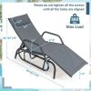 Outdoor Chaise Lounge Glider Chair with Armrests and Pillow