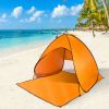 Pop Up Beach Tent Sun Shade Shelter Anti-UV Automatic Waterproof Tent Canopy for 2/3 Man w/ Net Window Storage Bag