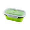 Lunch Box Collapsible Silicone Food Storage with Fork Spoon Expandable Eco Lunch Bento Box BPA-Free Dishwasher Freezer Microwave Safe