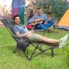 Camping Lounge Chair with Detachable Footrest Adjustable Backrest