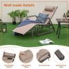 Outdoor Chaise Lounge Glider Chair with Armrests and Pillow