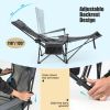 Camping Lounge Chair with Detachable Footrest Adjustable Backrest