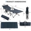 Folding Retractable Travel Camping Cot with Mattress and Carry Bag